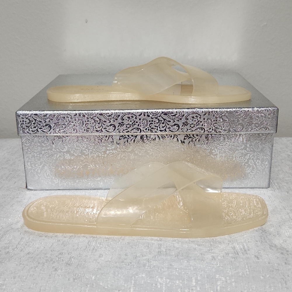 ANTHROPOLOGIE SIZE 9 Women's Cream Slide Sandals